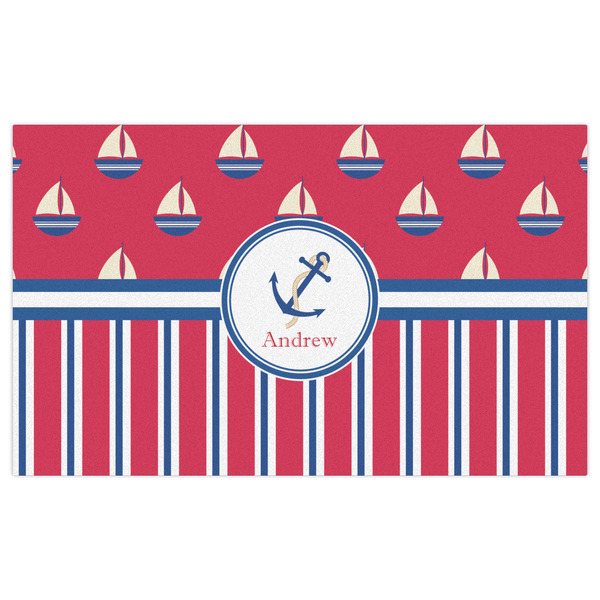 Sail Boats & Stripes Indoor / Outdoor Rug - 3'x5' - Front Flat