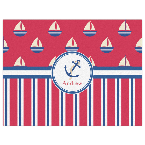 Sail Boats & Stripes Indoor / Outdoor Rug - 6'x8' - Front Flat