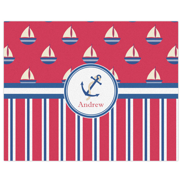 Sail Boats & Stripes Indoor / Outdoor Rug - 8'x10' - Front Flat