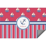 Sail Boats & Stripes Indoor / Outdoor Rug - 6'x8' w/ Name or Text