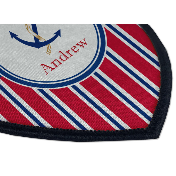 Sail Boats & Stripes Iron on Shield 3 Detail