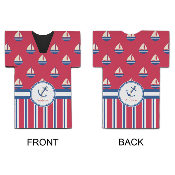Sail Boats & Stripes Jersey Bottle Cooler - APPROVAL
