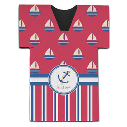 Sail Boats & Stripes Jersey Bottle Cooler (Personalized)