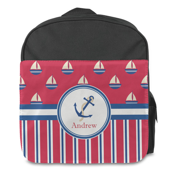 Sail Boats & Stripes Kids Backpack - Front