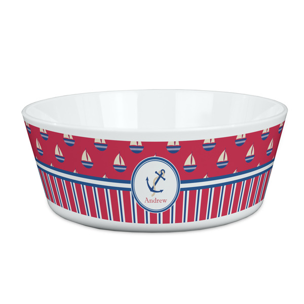 Custom Sail Boats & Stripes Kid's Bowl (Personalized)