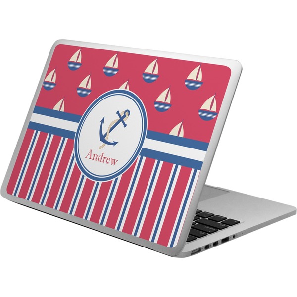 Custom Sail Boats & Stripes Laptop Skin - Custom Sized (Personalized)