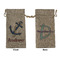 Sail Boats & Stripes Large Burlap Gift Bag - Front & Back (Personalized)
