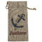 Sail Boats & Stripes Large Burlap Gift Bags - Front