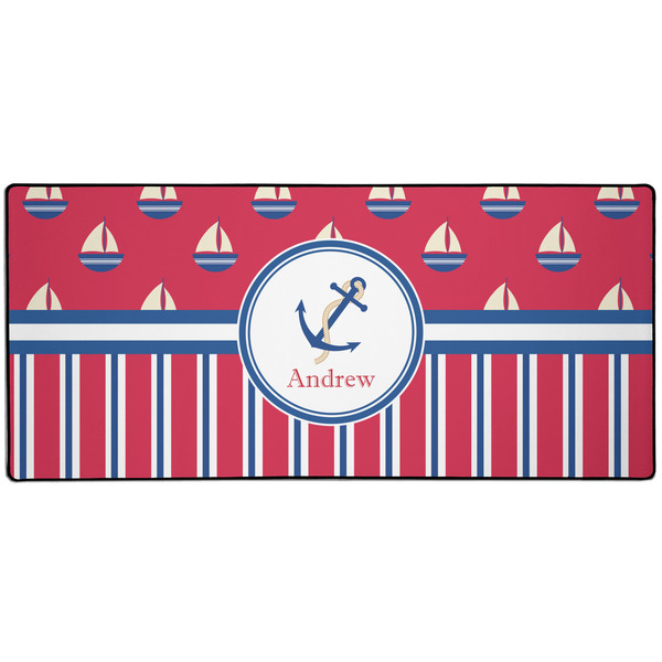 Custom Sail Boats & Stripes 3XL Gaming Mouse Pad - 35" x 16" (Personalized)