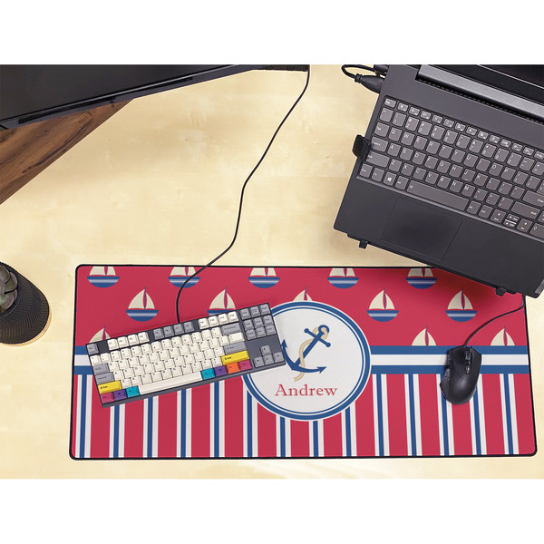 Sail Boats & Stripes Large Gaming Mats - LIFESTYLE