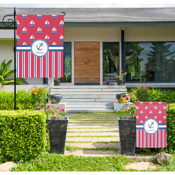 Sail Boats & Stripes Large Garden Flag - Single Sided (Personalized)