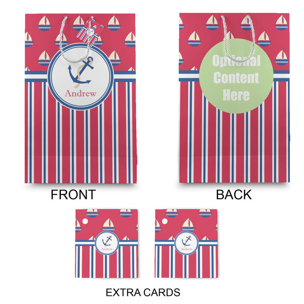 Sail Boats & Stripes Large Gift Bag - Approval