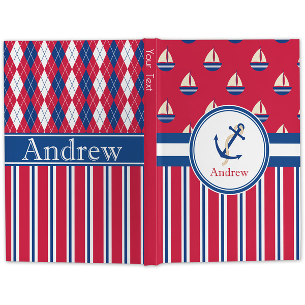 Sail Boats & Stripes Large Hard Cover Journal - Apvl
