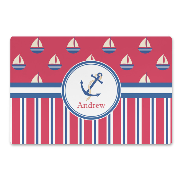 Custom Sail Boats & Stripes Large Rectangle Car Magnet (Personalized)