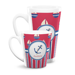 Sail Boats & Stripes Latte Mug (Personalized)