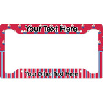 Sail Boats & Stripes License Plate Frame - Style A (Personalized)