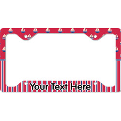 Sail Boats & Stripes License Plate Frame - Style C (Personalized)