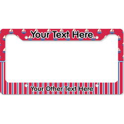 Sail Boats & Stripes License Plate Frame - Style B (Personalized)