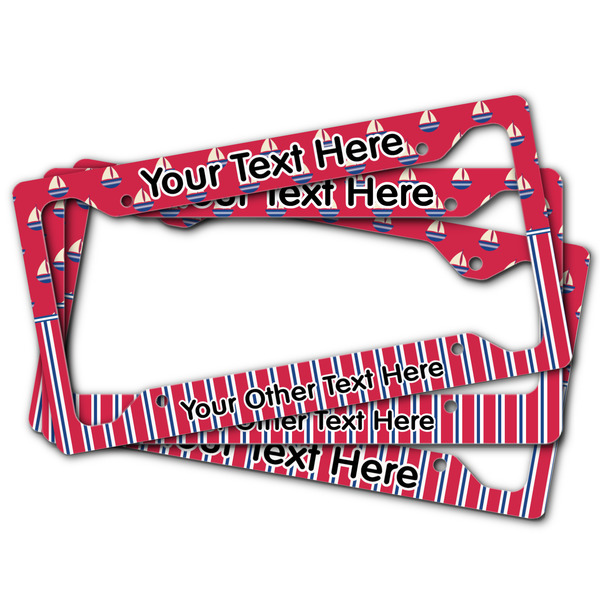 Sail Boats & Stripes License Plate Frames - (PARENT MAIN)