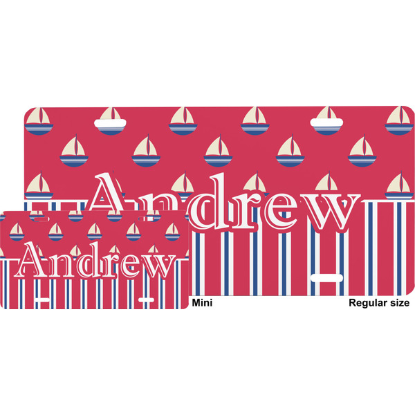 Sail Boats & Stripes License Plate (Sizes)
