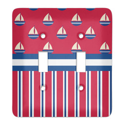 Sail Boats & Stripes Light Switch Cover (2 Toggle Plate)