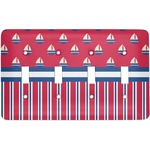 Sail Boats & Stripes Light Switch Cover (4 Toggle Plate)