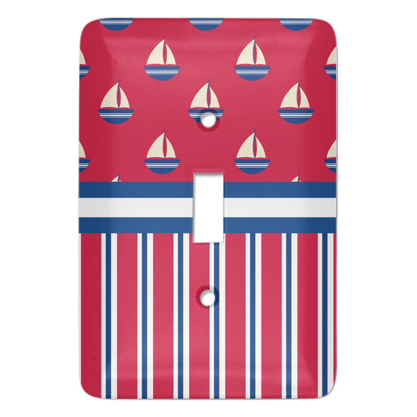 Custom Sail Boats & Stripes Light Switch Cover (Single Toggle)