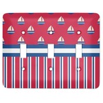 Sail Boats & Stripes Light Switch Cover (3 Toggle Plate)