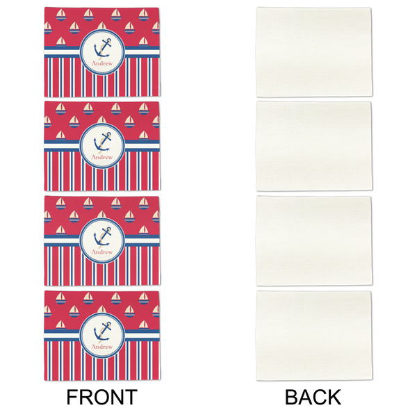 Sail Boats & Stripes Linen Placemat - APPROVAL Set of 4 (single sided)