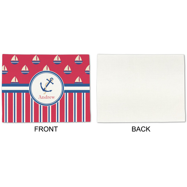Sail Boats & Stripes Linen Placemat - APPROVAL Single (single sided)