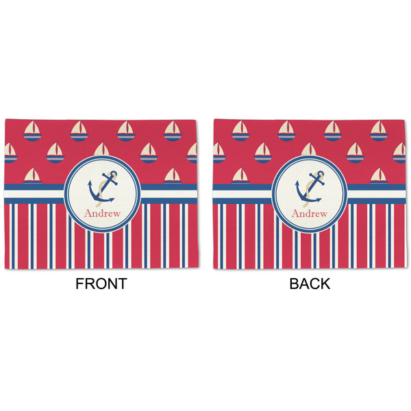Sail Boats & Stripes Linen Placemat - APPROVAL (double sided)