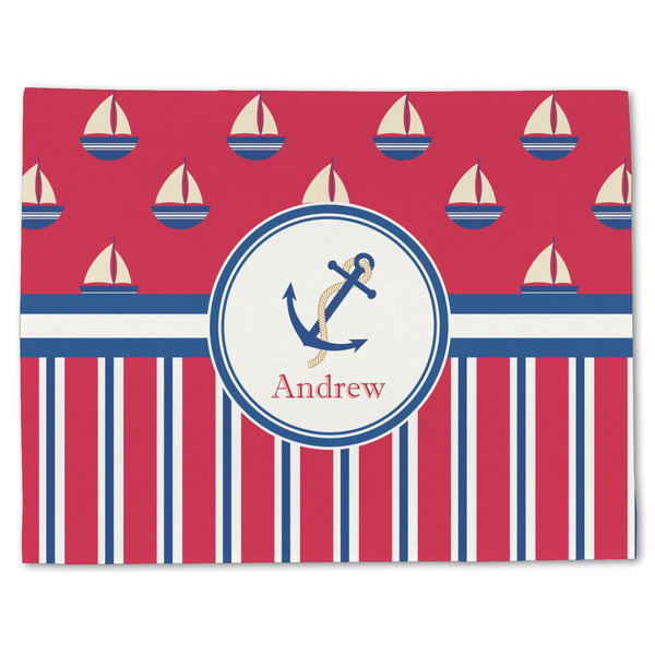 Sail Boats & Stripes Linen Placemat - Front