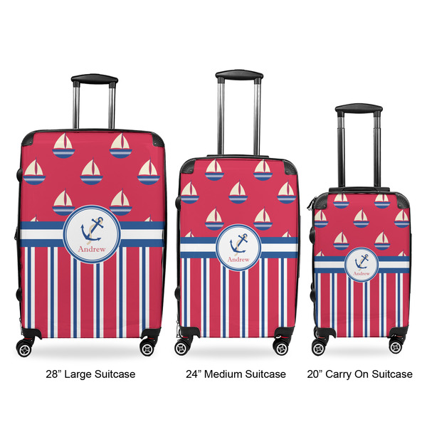 Sail Boats & Stripes Luggage Bags all sizes - With Handle