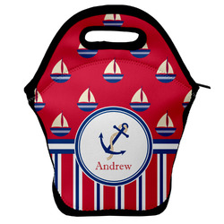 Sail Boats & Stripes Lunch Bag w/ Name or Text