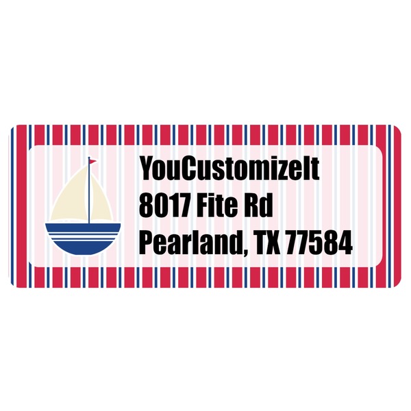 Custom Sail Boats & Stripes Return Address Labels (Personalized)