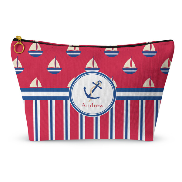Custom Sail Boats & Stripes Makeup Bag (Personalized)