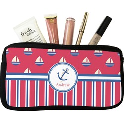 Sail Boats & Stripes Makeup / Cosmetic Bag - Small (Personalized)