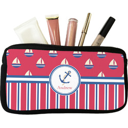 Sail Boats & Stripes Makeup / Cosmetic Bag (Personalized)