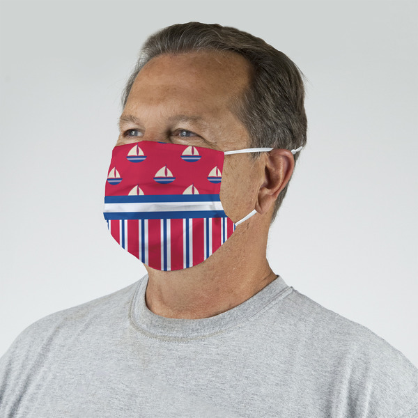 Sail Boats & Stripes Mask - Quarter View on Guy