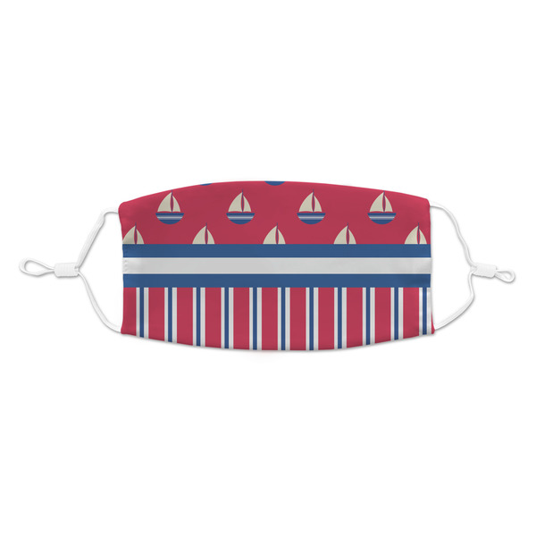Custom Sail Boats & Stripes Kid's Cloth Face Mask - Standard