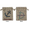 Sail Boats & Stripes Medium Burlap Gift Bag - Front and Back
