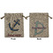 Sail Boats & Stripes Medium Burlap Gift Bag - Front & Back (Personalized)
