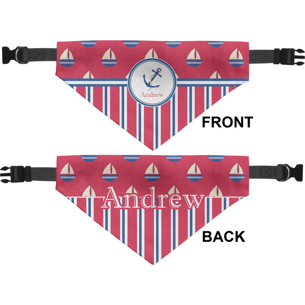 Sail Boats & Stripes Medium Dog Bandana Approval