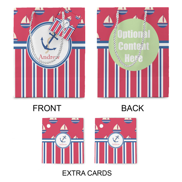Sail Boats & Stripes Medium Gift Bag - Approval