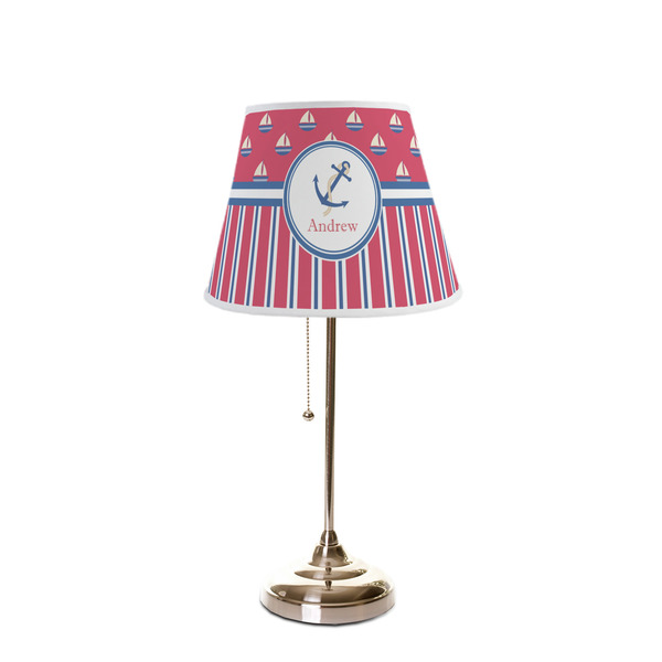 Sail Boats & Stripes Poly Film Empire Lampshade - On Stand