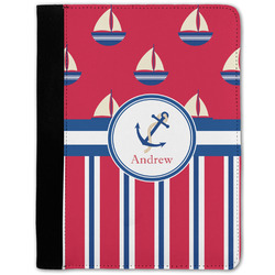 Sail Boats & Stripes Notebook Padfolio - Medium w/ Name or Text