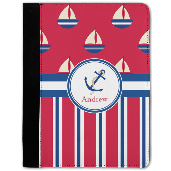 Custom Sail Boats & Stripes Notebook Padfolio - Medium w/ Name or Text