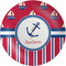 Sail Boats & Stripes Melamine Salad Plate - 8" (Personalized)