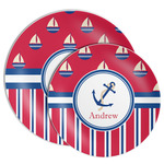 Sail Boats & Stripes Melamine Plate (Personalized)