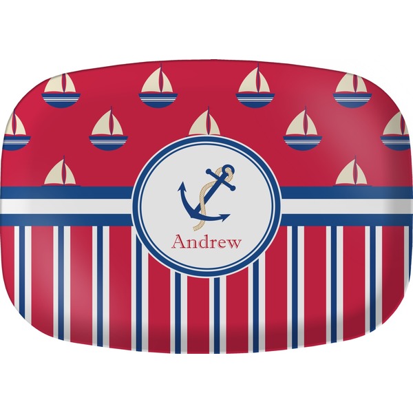 Custom Sail Boats & Stripes Melamine Platter (Personalized)